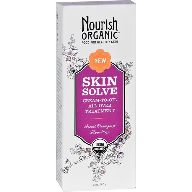 Nourish Organic Skin Solve - Organic - Sweet Orange and Rosehip - 3oz-95%+ Organic-Gluten Free -