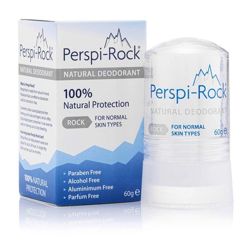 Perspi-Rock 100% Natural Aluminium Free Deodorant - Vegan Friendly Deodorant Stick Made From Naturally-Occurring Asian Tawas Crystals for Sweat Protection & Neutralising Odour-Causing Bacteria - 60g