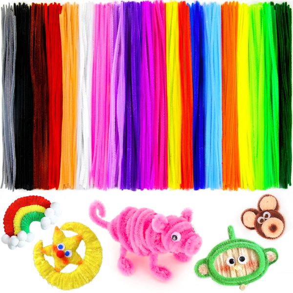 Iooleem Pipe Cleaners for Crafts (1000 x Multi Colored),Chenille Stems, Pipe Cleaners for Crafts, Pipe Cleaner Crafts, Art and Craft Supplies.