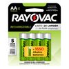 Rayovac Rechargeable AA Batteries, Rechargeable Double A Batteries (4 Count)