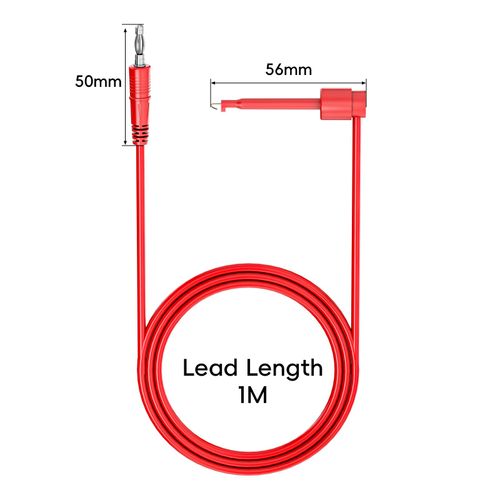 Goupchn 4PCS 4mm Banana Plug to Test Hook Clips Test Leads Copper Soft Cable Wires for Multimeter Electrical Testing 500V 5A