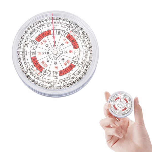 nalaina compass protractor, all-round protractor, north, west, north and south, compass protractor with orientation by zodiac zodiac, Xuan flying star, Yatae Feng Shui Raba transparent sheet