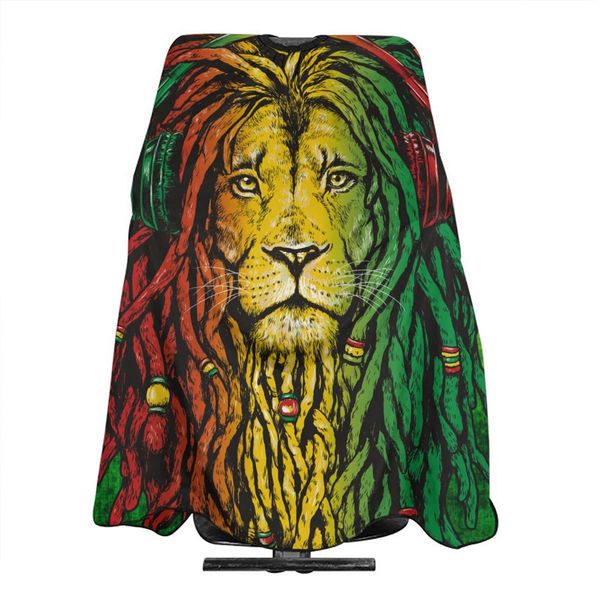 ONE TO PROMISE Lion Barber Cape Jamaican Flag Reggae Rasta Lion Red Yellow Green Black Hair Cut Salon Cape,Hair Stylist Hairdresser Styling Cape,Waterproof Haircut Apron Cover up for Adults,55"X66"