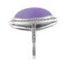 Esse Marcasite Sterling Silver Large Lavender Jade Oval Cocktail Ring - Size L