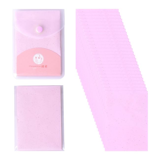 Vesaneae 160 Blatt Blotting Paper Gesicht, Oil Control Paper mit Tasche, Gesichtslöschpapier, Fettabsorbierendes Puderpapier, Löschpapier Gesicht, Oil Absorbing Sheets für Fettige Hautpflege (Rosa)