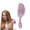 DHinkyoung Hair Detangling Brush with Bending Bristles,Unique Spiral Hairbrush,Anti Static Hair Straightening Brush,Comfortable Massage Brush for Women Men Wet and Dry Hair (Pink)