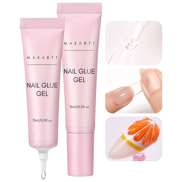 Makartt Solid Nail Glue Gel for Press On Nails, Nail Tips Glue Gel, False Nail Glue, Strong Nail Glue for Acrylic Nails