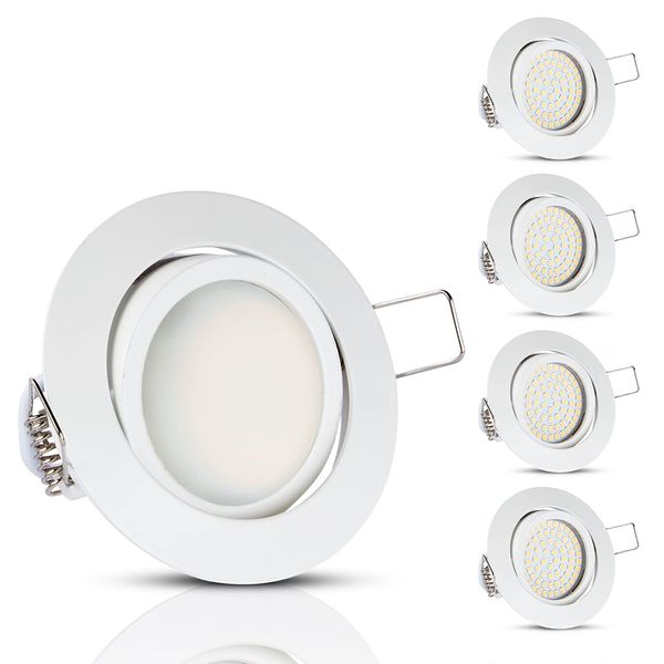 TEVEA Ultra Flach DIMMBAR Einbaustrahler - 4W 230V LED Module austauschbar- Einbauspots - Einbauleuchten