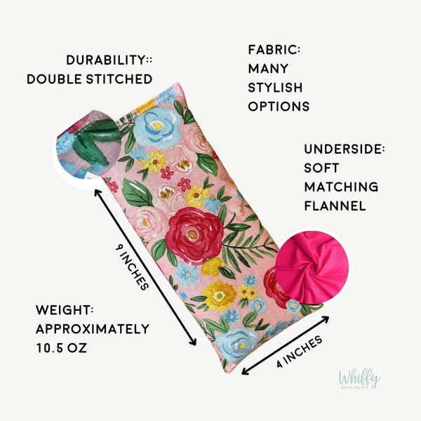 Weighted Eye Pillow, Lavender Microwave Heating Pad, Hot Cold Herbal Pack, Aromatherapy Gift for Mom, Great for Yoga, Sleeping, Relaxation, Scented or Unscented, Handcrafted, 9" x 4"