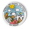 Go Vegan Happy Animals - Magnet - Car Fridge Locker - 3"