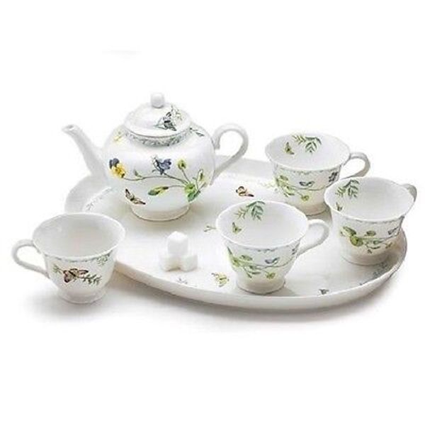 burton+Burton Children's Porcelain Tea Set for 4 LUCINDA BELLE BOTANICAL