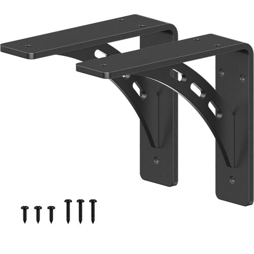 PICESA 7 inch x 5.9 inch Heavy Duty Shelf Brackets , Metal Mantel Brackets (Set of 2) Fireplace Mantel Brackets - Countertop Support , Max Load 1100 Lbs (7‘’ x 5.9 ‘’)