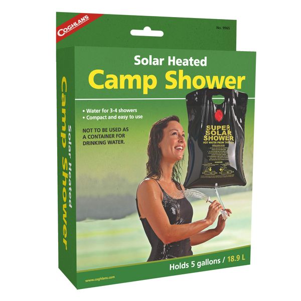 Coghlan's Solar Heated Camp Shower, 5-Gallon, Black