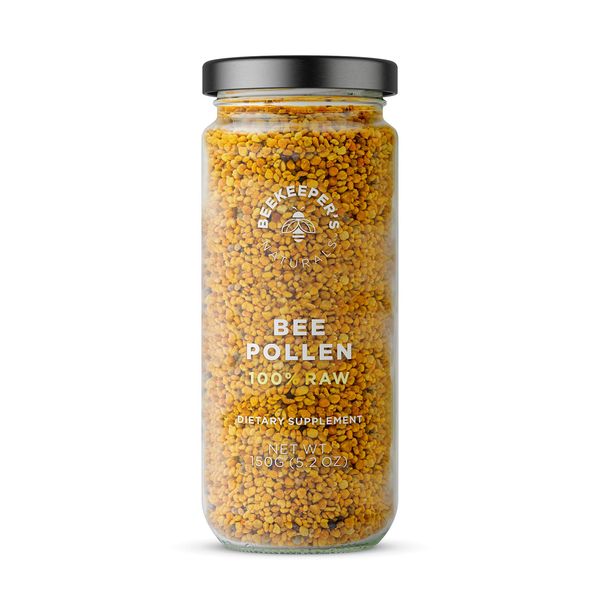 BEEKEEPER'S NATURALS Bee Pollen - 100% Raw Bee Pollen Granules, Natural Preserved Enzymes, Source of Vitamin B, Minerals, Amino Acids & Protein - Paleo & Keto Friendly, Gluten Free (5.2 oz)