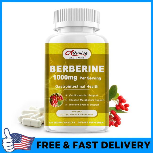 Berberine HCL 1000mg With Cinnamon Turmeric High Absorption Immune Support