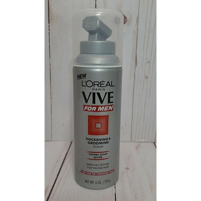 L'oreal Paris VIVE For MEN Thickening & Grooming Foam 6 Oz. For Thicker Hair.