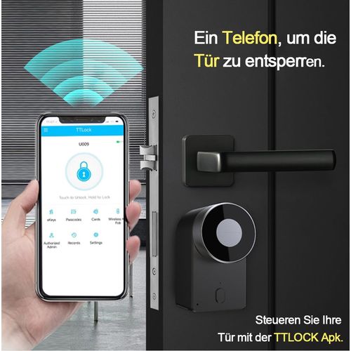 M.I.C. Smart Lock Bluetooth Door Lock, Keyless Access via App, Compatible with TTLock, Alexa & Google Home, Easy Installation No Drilling, Smart Home Integration