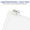 Avery 01404 Exhibit Side Tab Divider, Printed: D, Letter Size, White, 25/Pack