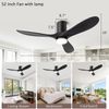 52" Flush Mount Ceiling Fans with Lights and Remote/App Control, 3CCT Dimmable L