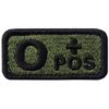 O Shape + Tactical Blood Type Embroidered Velcro Patch Olive and Black