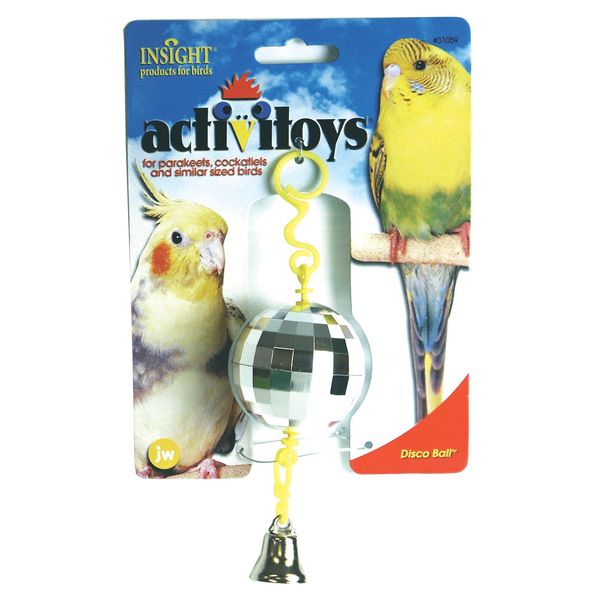 JW Pet Company Activitoy Disco Ball Small Bird Toy, Colors Vary