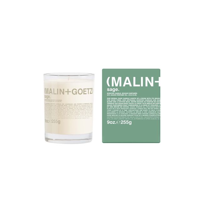 Malin + Goetz sage Candle, White, 9 Ounce