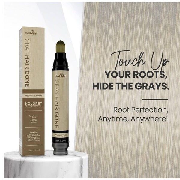 New Herbishh KOLORET Root Coverup Pen for Medium Blonde Hair Sealed in Box $24