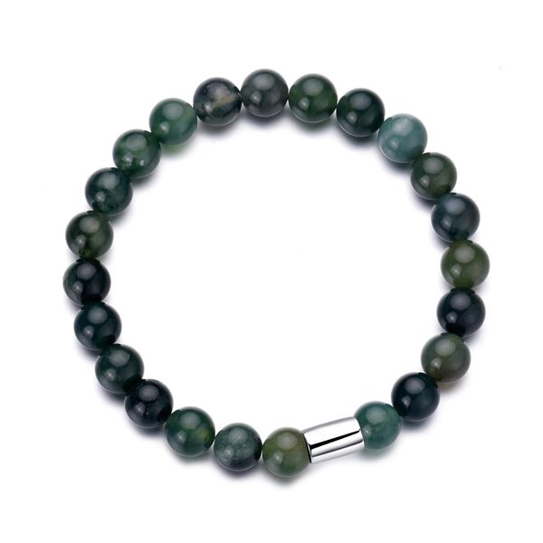 Philip Jones Men's Aquatic Agate Gemstone Stretch Bracelet