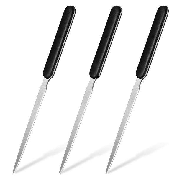 3 Pieces Office Letter Opener Edge Blade Lightweight Open Letter Knife Stainless Steel Hand Envelope Slitter Humanized Grip Handle Staple Removal Tool Mail Opener for School Office Home