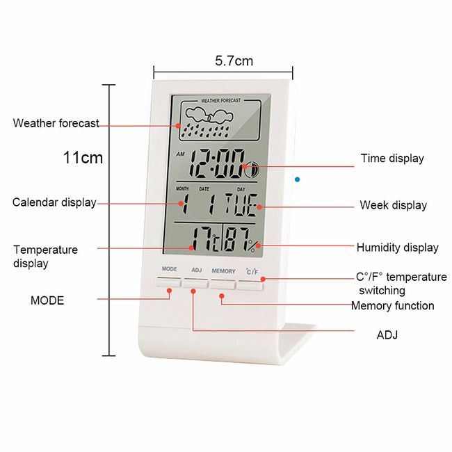 Indoor Outdoor Thermometer Wall Thermometer Humidity Meter Vertical  Thermometer and Hygrometer Wireless Temperature Humidity Gauge Meter with