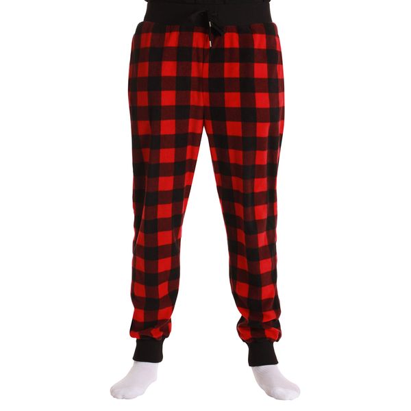 #followme Men's Microfleece Jogger Pajama Pant 45912-10195-RED-XL