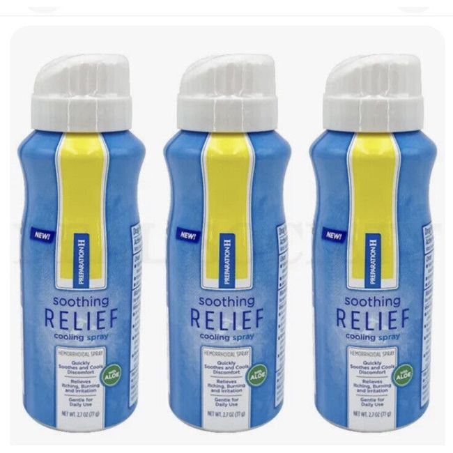 Preparation H Soothing Cooling Relief Hemorrhoidal Spray - 2.7oz Lot of 3