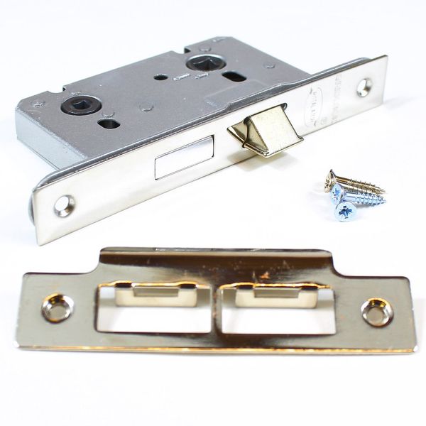 Gridlock E-Series Mortice Bathroom Lock - 3" (75 mm), Nickel