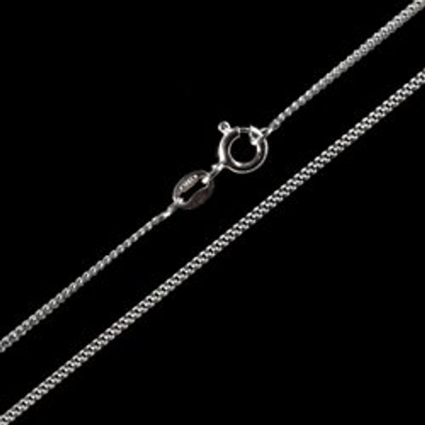 CrystalAge 925 Silver Chain - Flat Curb, Light Gauge - JCCL3-20"