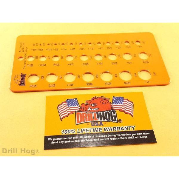 Drill Hog® Drill Gauge Drill Bit Index Stainless Steel Bolt Wire Diameter Size 