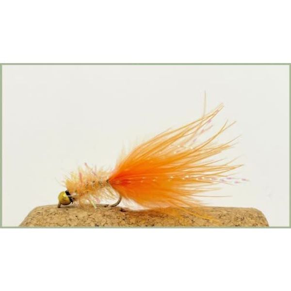 Mini Lures, Streamers 8 pack Gold Head Orange Fritz Size 12