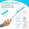 DecorRack Bath Brush with Bristles, Long Handle for Exfoliating Back, Body, and Feet, Bath and Shower Scrubber, Blue (1 Pack)