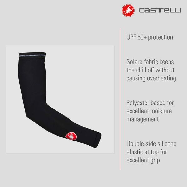 CASTELLI Men's UPF 50+ Light Arm Skins Leg Warmers, Schwarz, XL