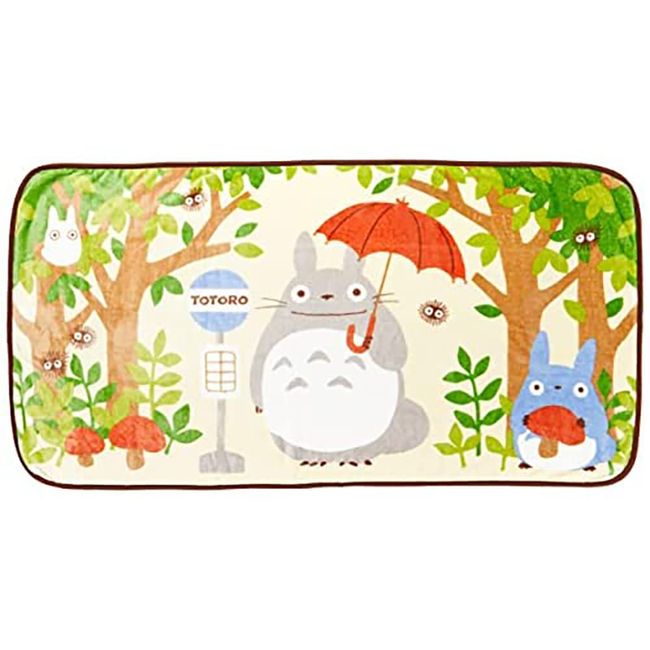 Marushin 1125012000 Ghibli Long Blanket, My Neighbor Totoro, Forest Bus Stop, Compact, H 31.5 x W 59.1 inches (80 x 150 cm), Cute, Fluffy, Stylish, Cold Protection, Character