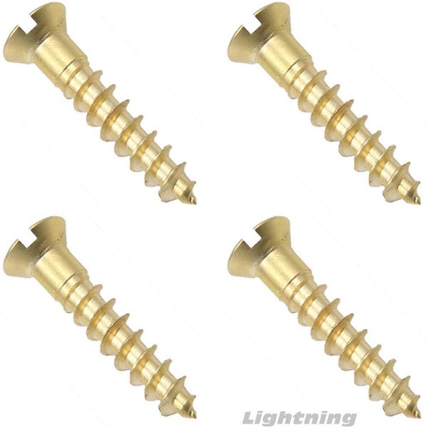 Slotted Flat Head Wood Screw Solid Commercial Brass #7X1 Qty 50