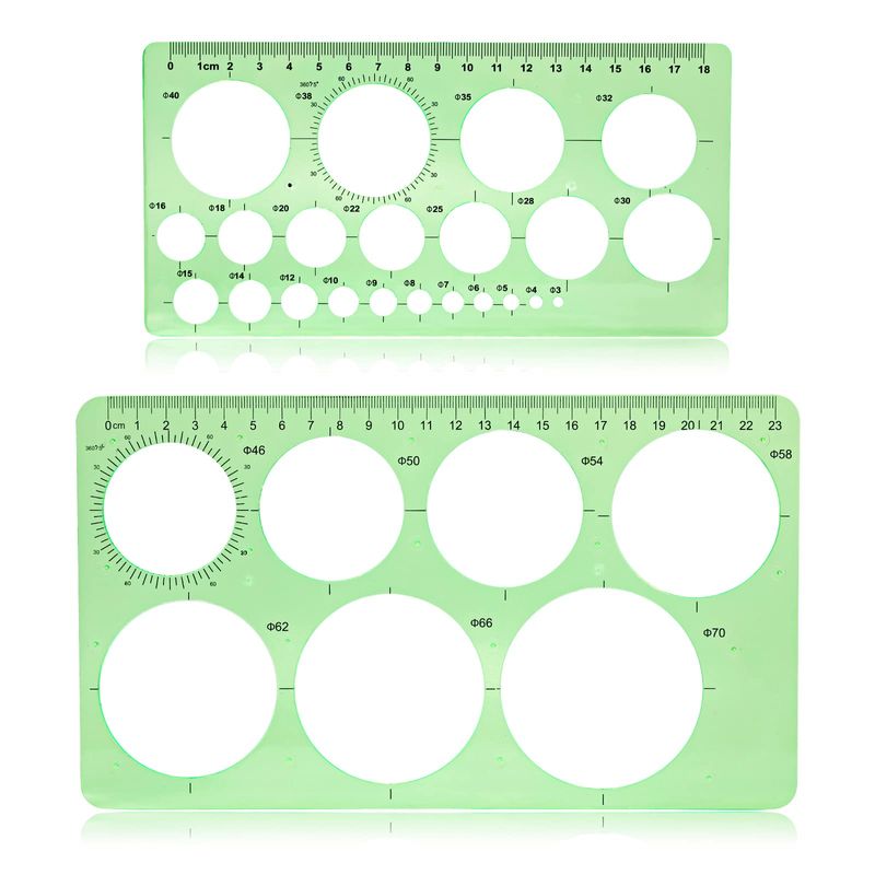 2 Pcs Drawing Stencil, Circle Template for Drawing, Ruler Quilling Tool ...
