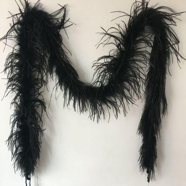 Sowder 72inch Length 1ply Ostrich Feather Boa for Wedding/party Decoration, Feather Scraf(black)