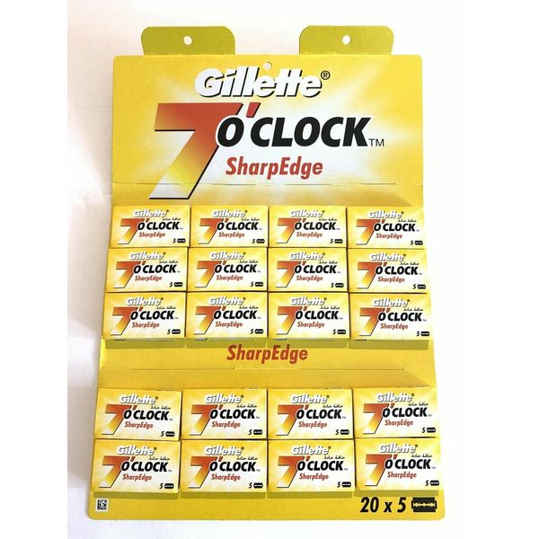 50 count 7 O'Clock Yellow Sharp Edge Double Edge Safety Razor Blades 