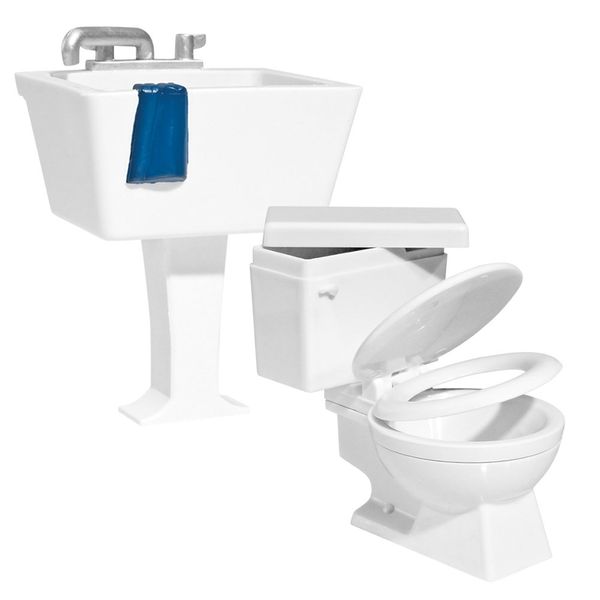 Hardcore Toilet and Sink Accessory Set for Wrestling Action Figures