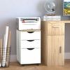 3-Drawer Rolling Cabinet Storage Organizer Home Office White 13x18"