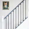 Matte Black "Enfield" Plain Stair Spindle - with Fixed and Adjustable Rake Brackets