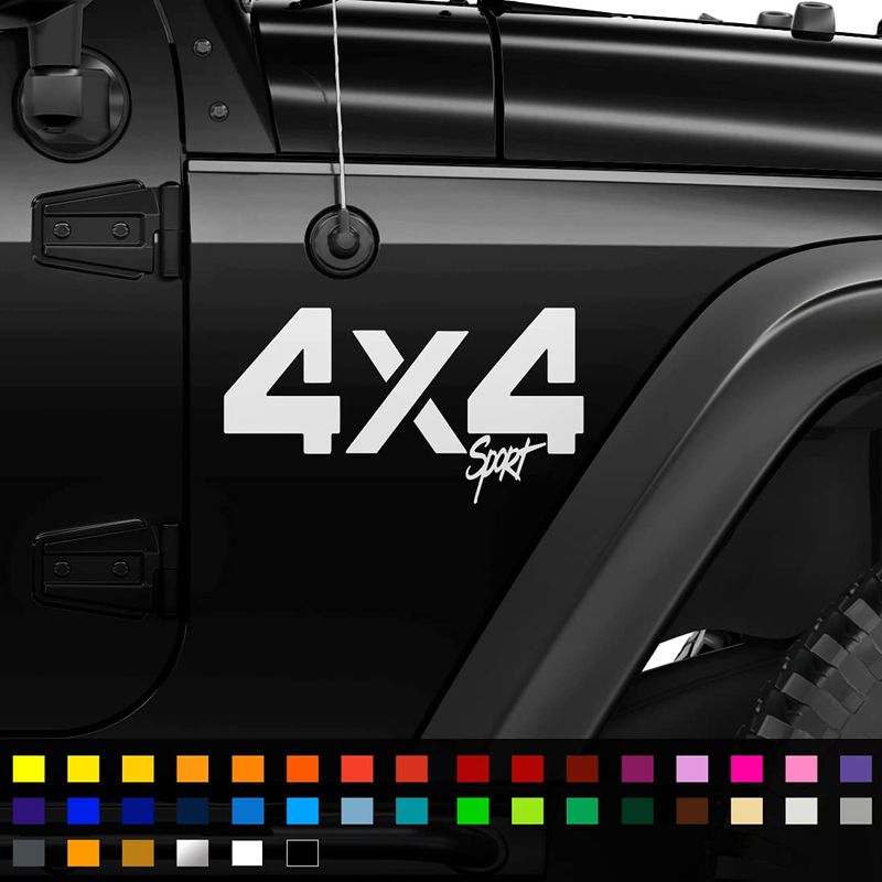 4x4 Vinyl Decal Sticker Set Of 2 Off Road Truck 10” - Foto 13