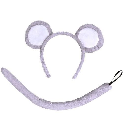 jokeshop Mouse Set (Grey Ears & Tail) Adults Pet Animal Headband Accessory Rat World Book Day Adult Fancy Dress