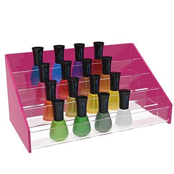 4 Tier Acrylic Nail Polish Display Stand (Pink)