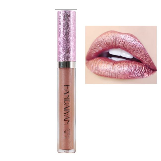 Glitter Lip Gloss, Diamond Shimmer Metallic Liquid Lipstick | Long Lasting | Non-Sticky | High Shine (03#)